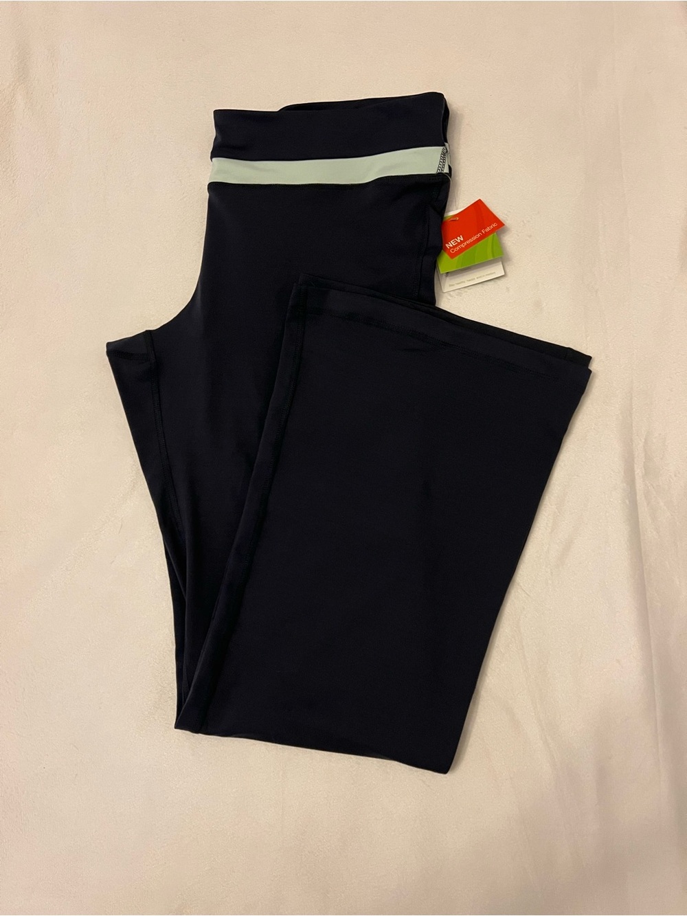 GAP Black Boot-Cut Pants with Mint Accent Waistband